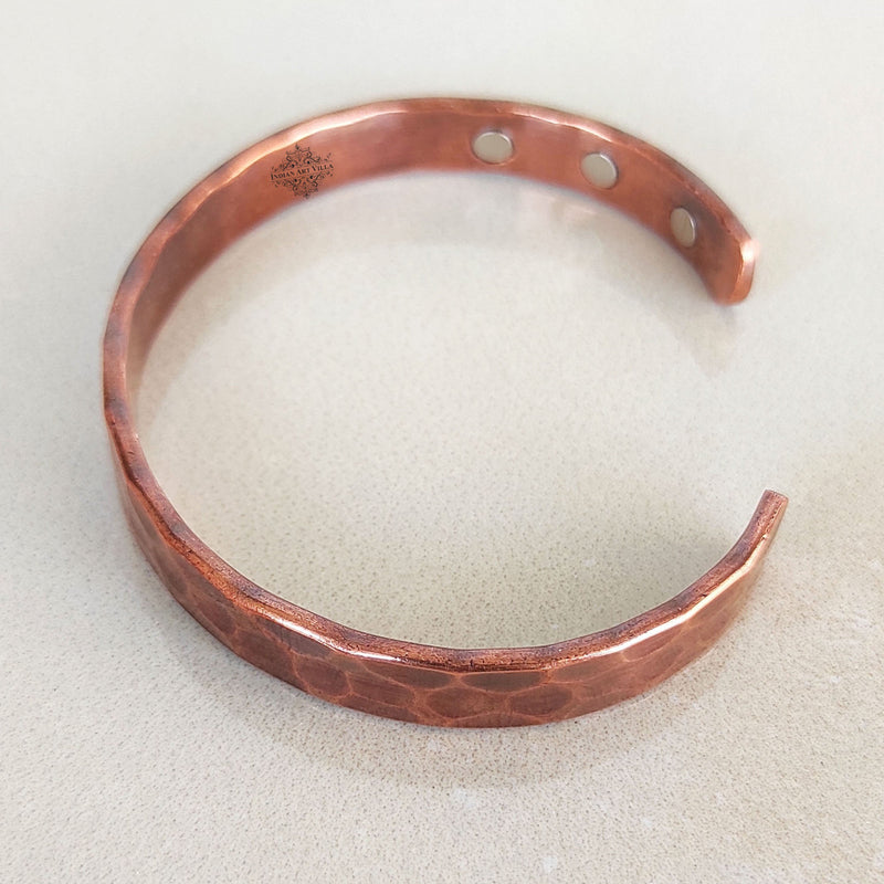 Pure Copper Kada With Hammered Dark Tone Design