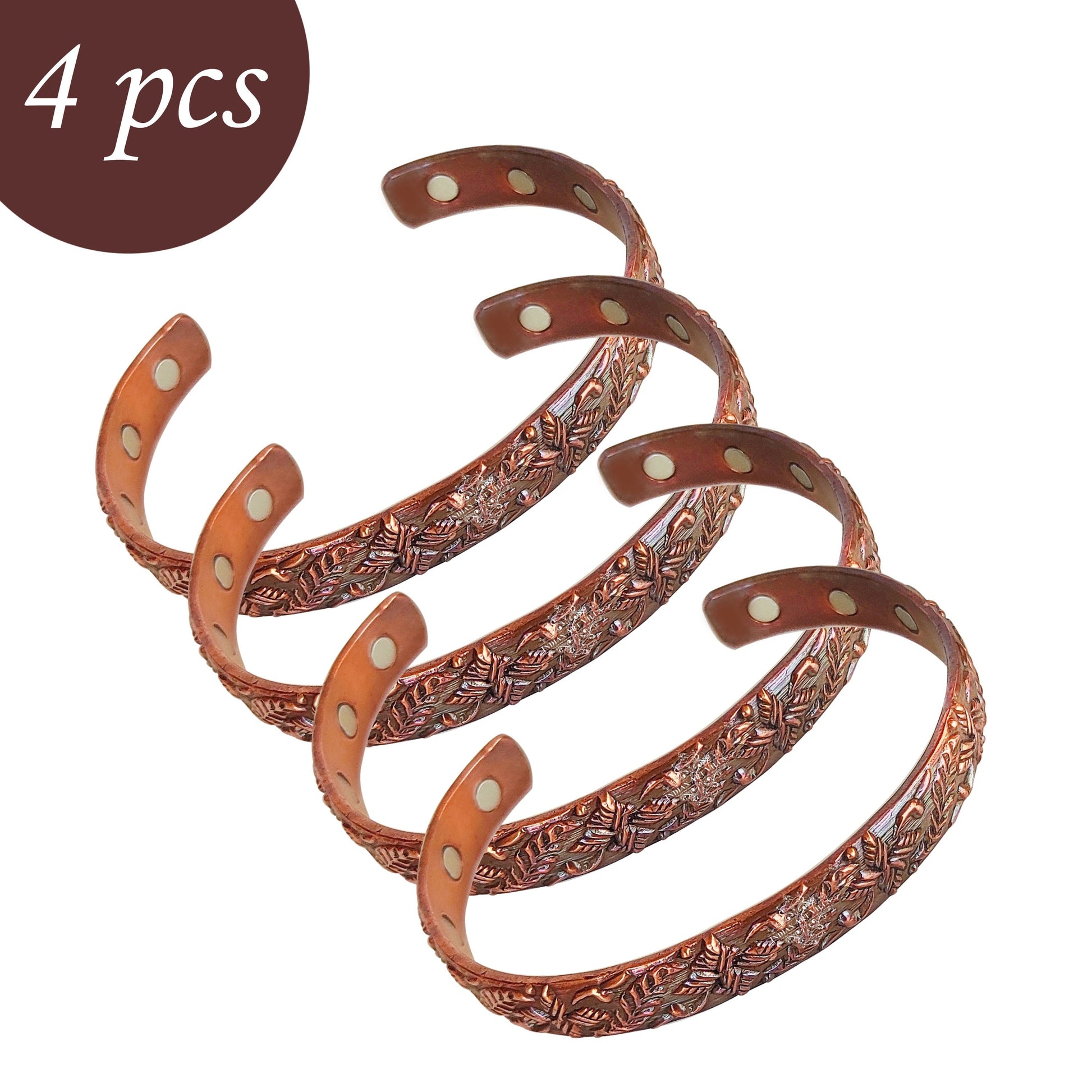 Pure Copper Kada With Embossed Dark Tone Design