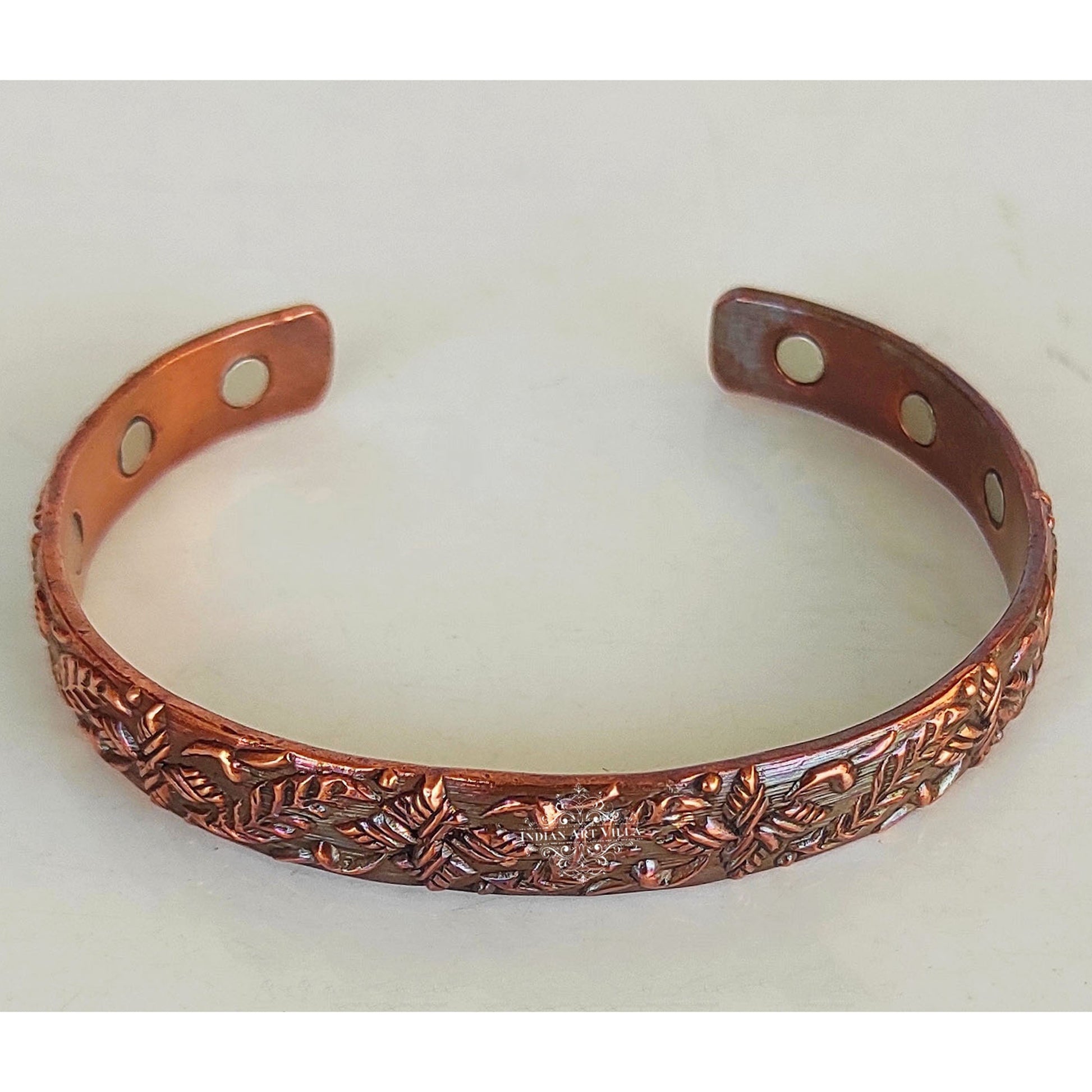 Pure Copper Kada With Embossed Dark Tone Design