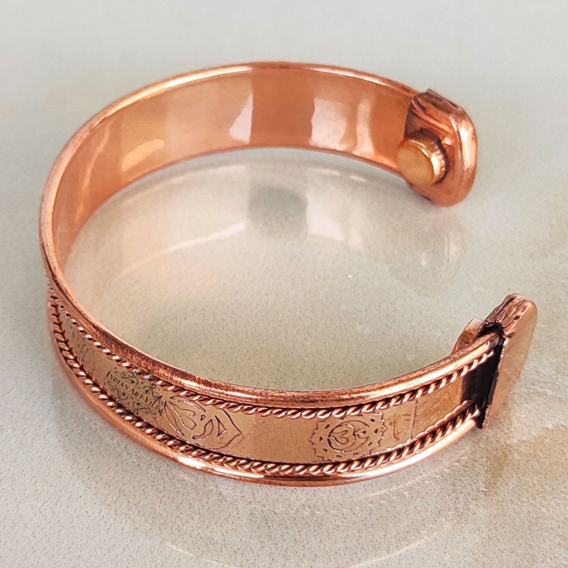 Pure Copper Kada With Thread On Edge Design