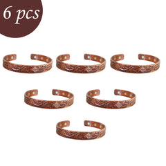 Pure Copper Kada With Embossed Floral Vines Dark Tone Design