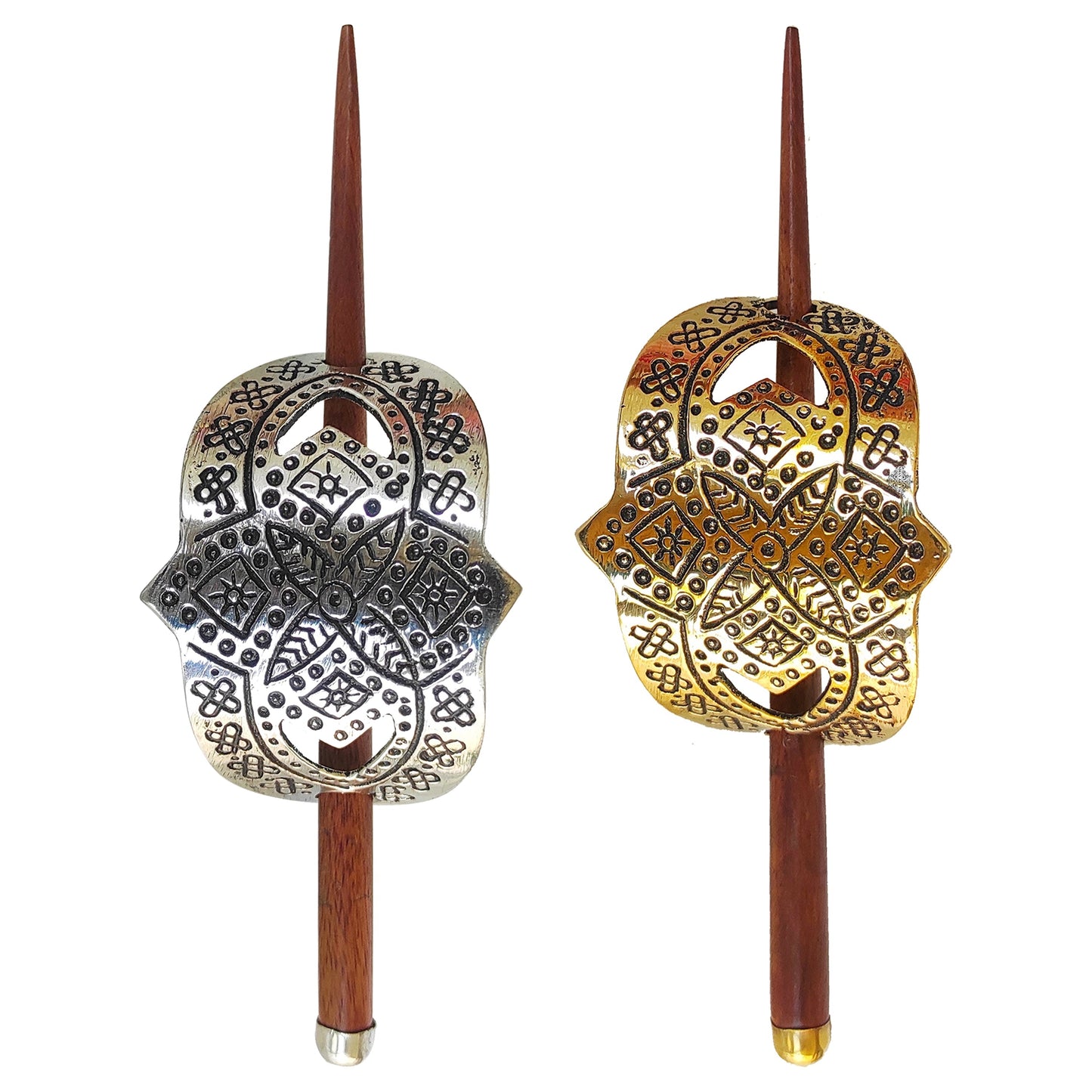 2 Pcs. Steel Hair Clip Set of 1 Silver Arch & 1 Gold Arch Design