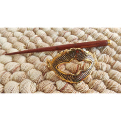 2Pcs. Hair Clip Set of 1 Brass Oval Lining & 1 Steel, Gold Arch Design