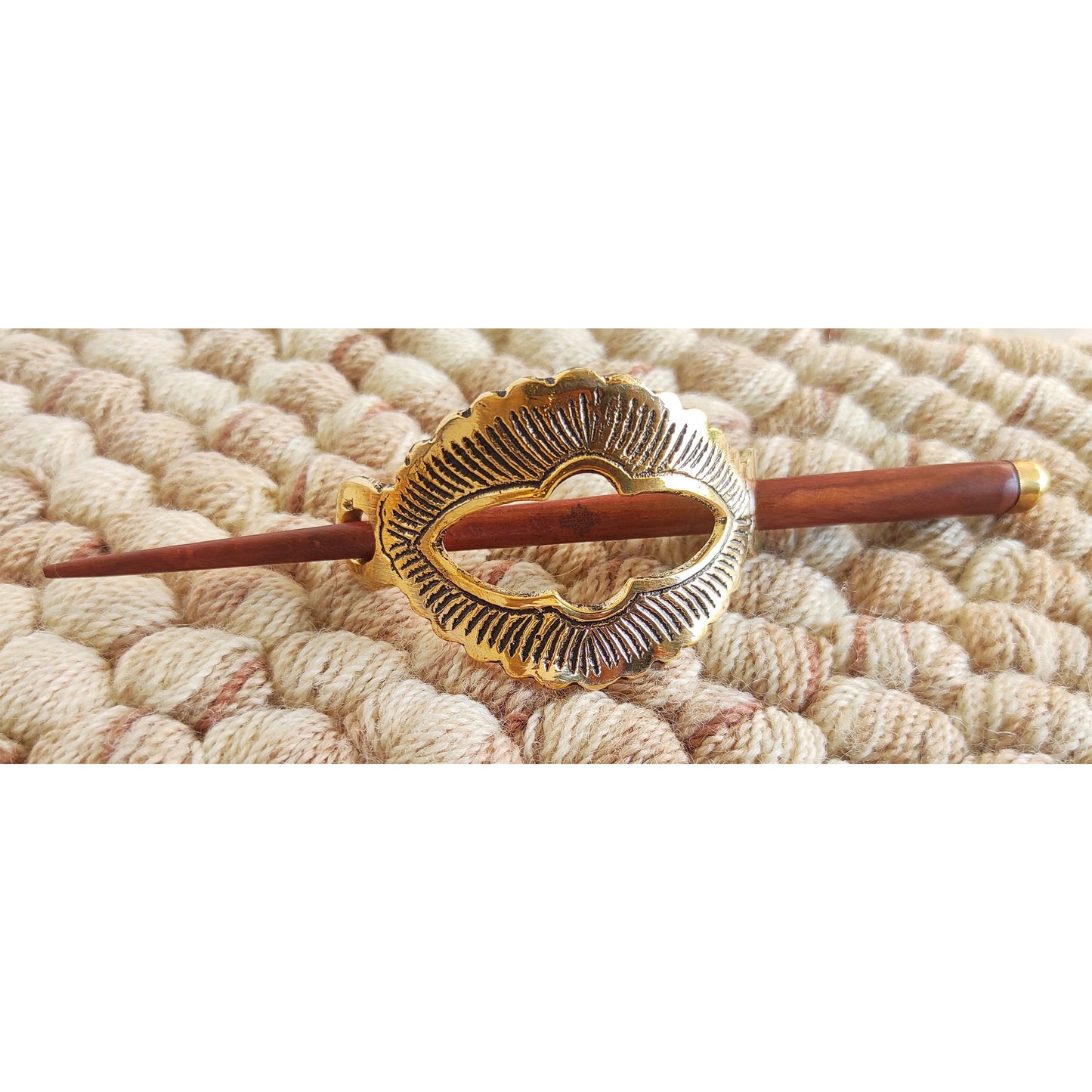 3 Pcs. Hair Clip Set of 1 Brass Oval Lining & Steel 1 Fish & 1 Gold Arch Design