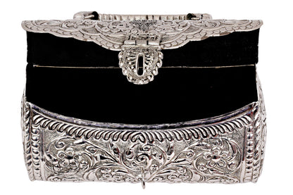 Designer Silver Plated Handbag Purse, Women Wedding Clutches, Gift Item