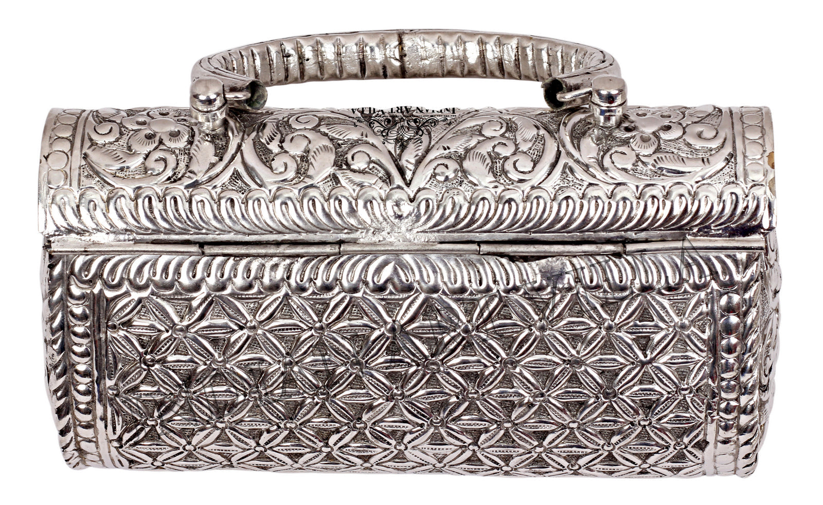 Designer Silver Plated Handbag Purse, Women Wedding Clutches, Gift Item