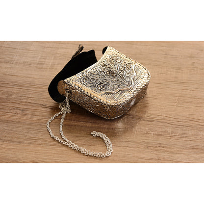Designer Silver Plated Handbag Purse, Women Wedding Clutches, Gift Item