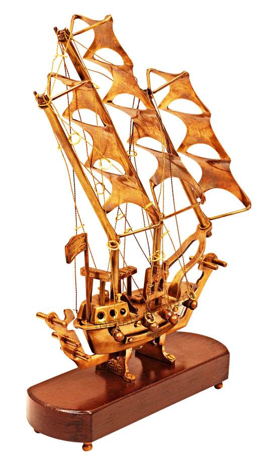 Brass Handmade Designer Ship, Yacht Showpiece, Miniature, Home Decor