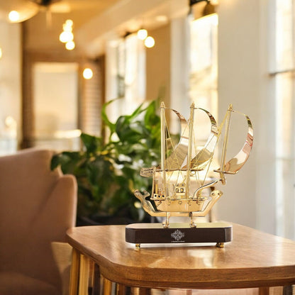 Brass Handmade Designer Ship, Yacht Showpiece, Miniature, Home Decor
