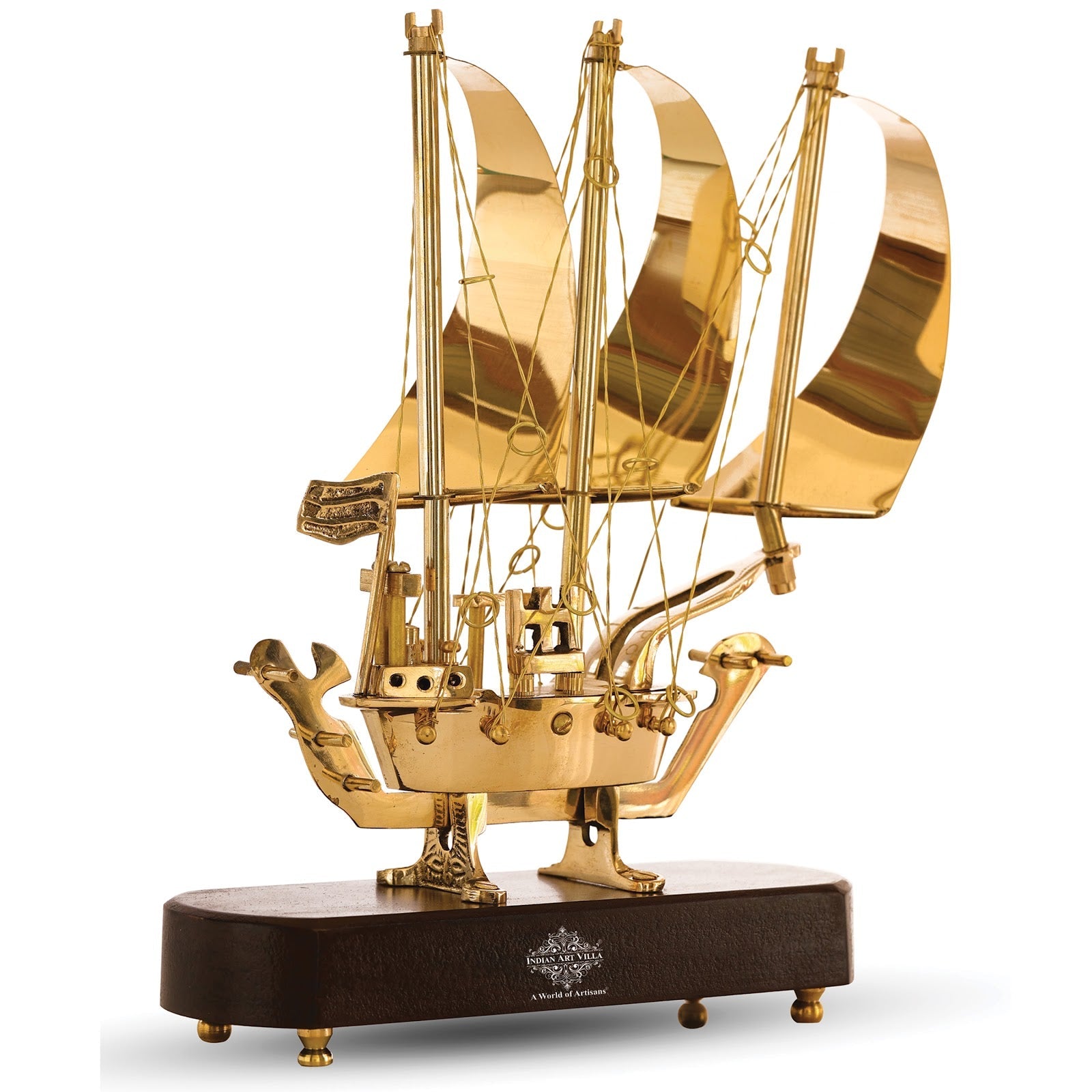 Brass Handmade Designer Ship, Yacht Showpiece, Miniature, Home Decor