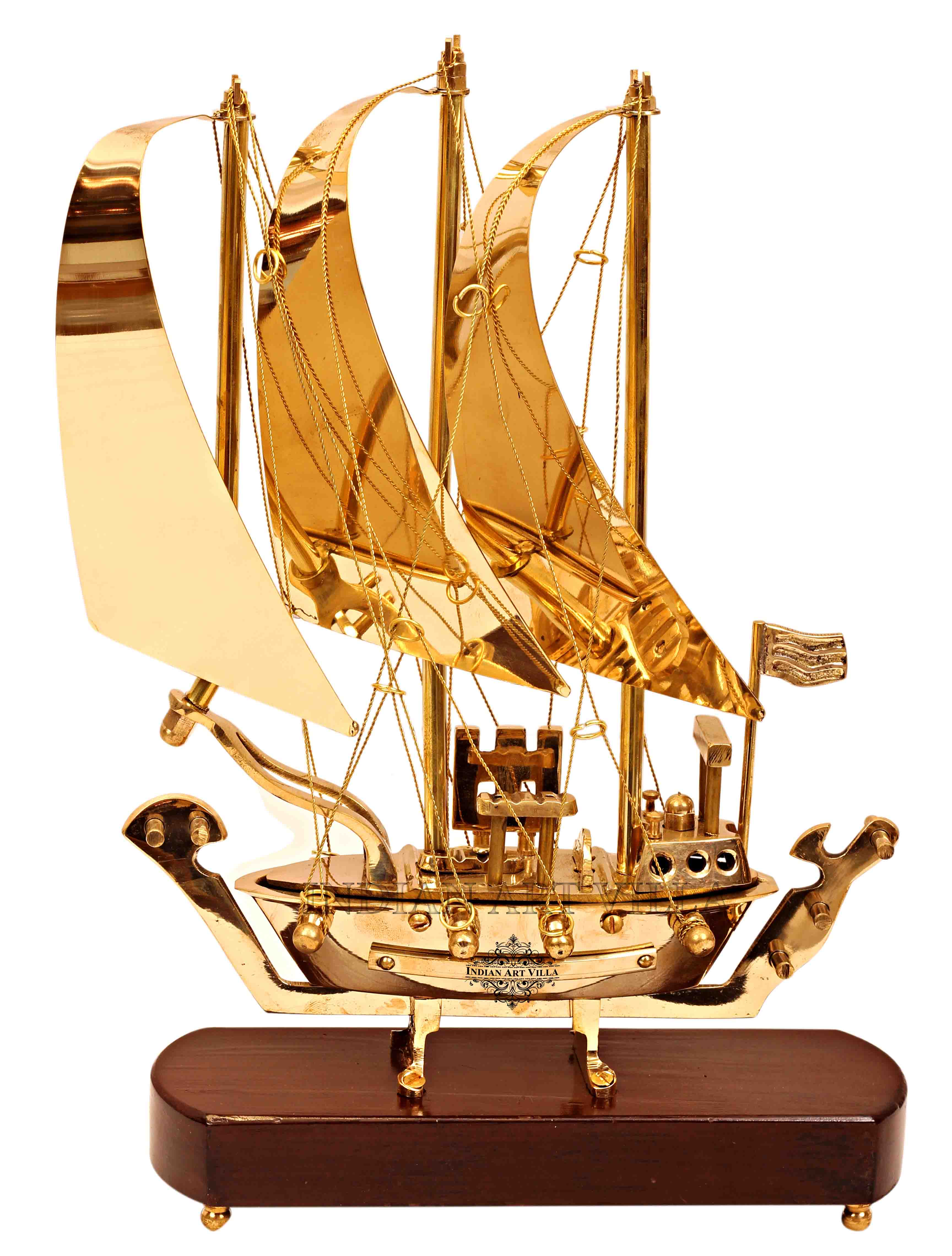 Brass Handmade Designer Ship, Yacht Showpiece, Miniature, Home Decor