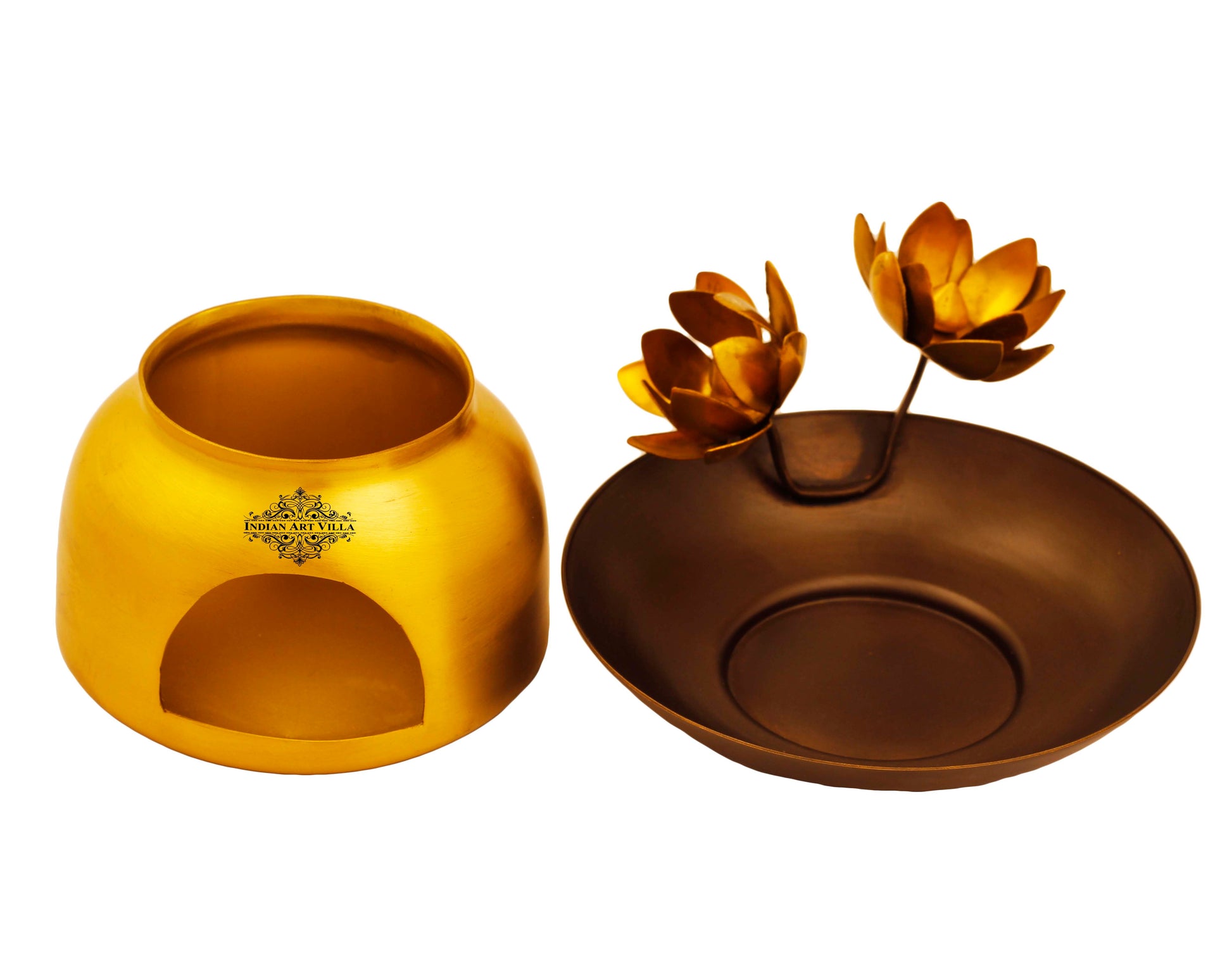 Brass Flower Design Diffuser Burner
