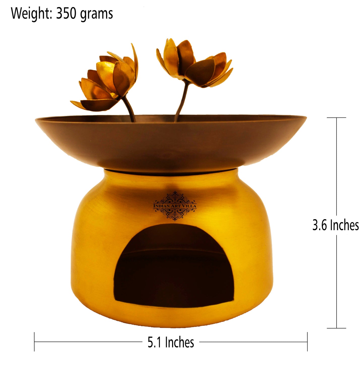 Brass Flower Design Diffuser Burner