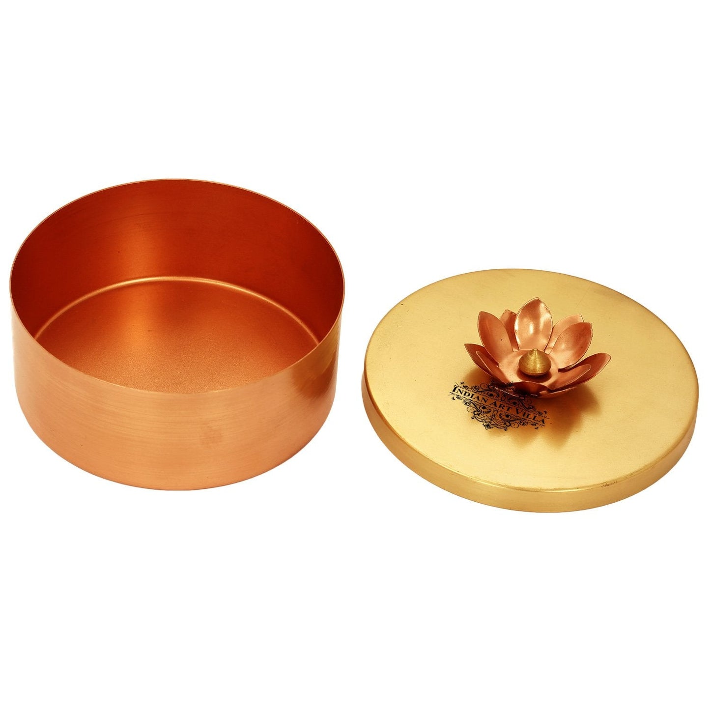 Handmade Dry Fruit Gift Box Chocolate Box For Diwali Marriage Gift Multipurpose Uses Brass Finish Flower Design 13.21 cm