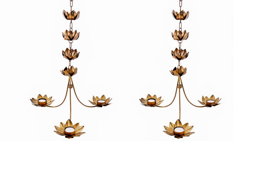 Hanging Candle Stand Diya With Glass Candles / Diwali / Marriage Decoration | Height:- 92.96 cm