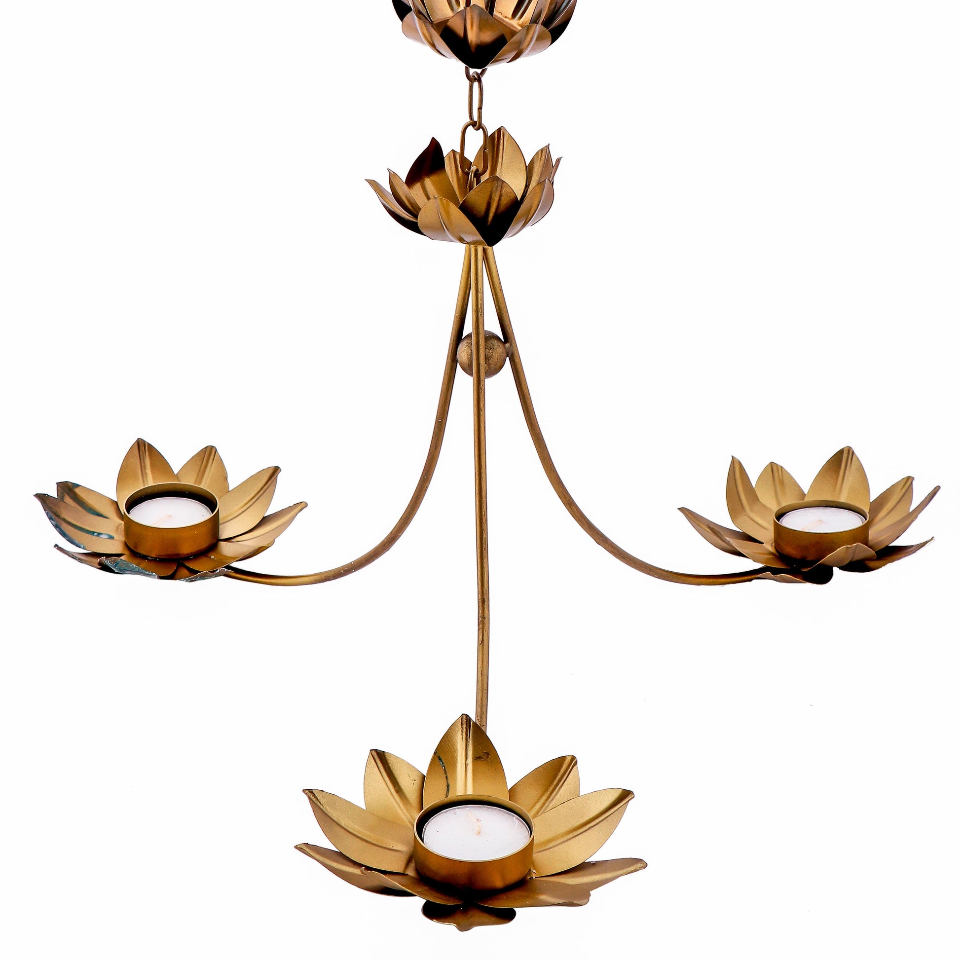 Hanging Candle Stand Diya With Glass Candles / Diwali / Marriage Decoration | Height:- 92.96 cm
