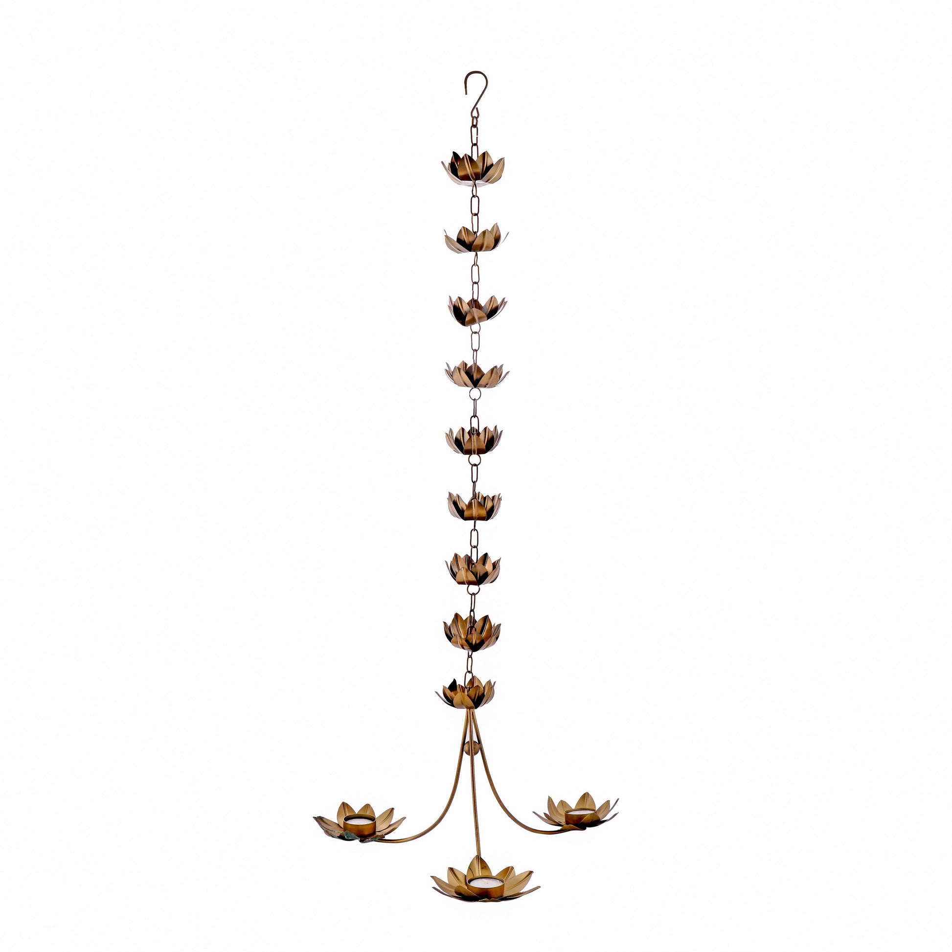 Hanging Candle Stand Diya With Glass Candles / Diwali / Marriage Decoration | Height:- 92.96 cm