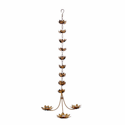 Hanging Candle Stand Diya With Glass Candles / Diwali / Marriage Decoration | Height:- 92.96 cm