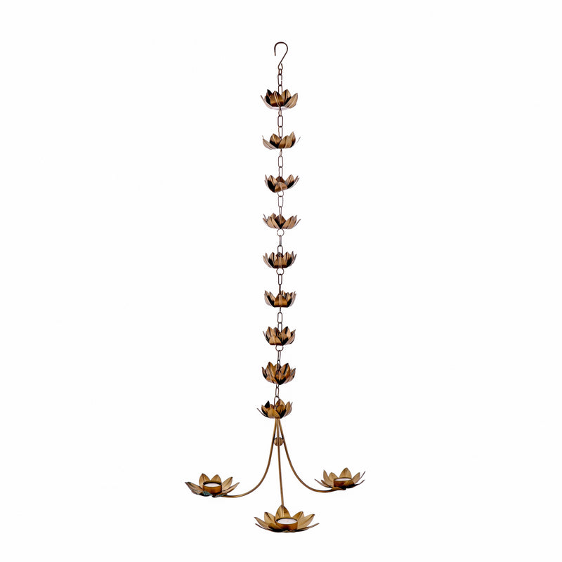 Hanging Candle Stand Diya With Glass Candles / Diwali / Marriage Decoration | Height:- 92.96 cm