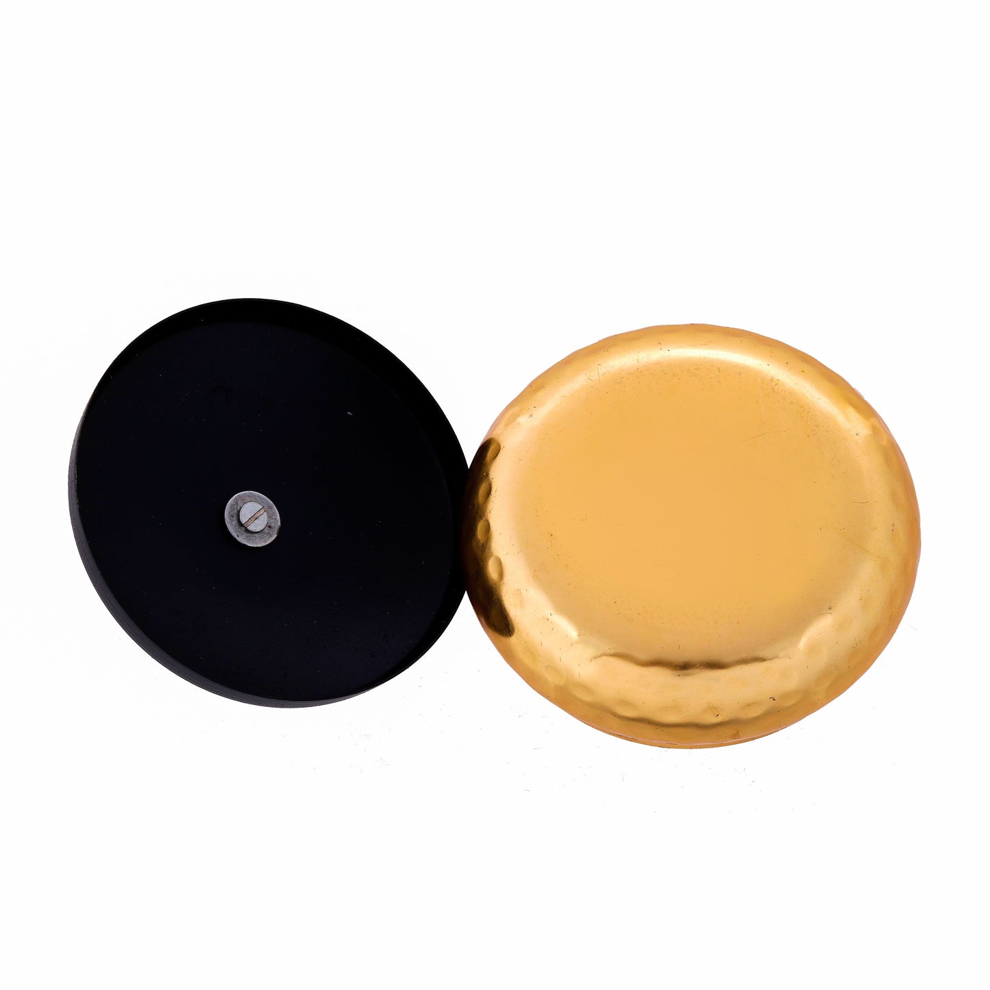 Handmade Dry Fruit Gift Box Chocolate Box For Diwali Marriage Gift Multipurpose Uses Gold Hammered Design Diameter 9.91 cm