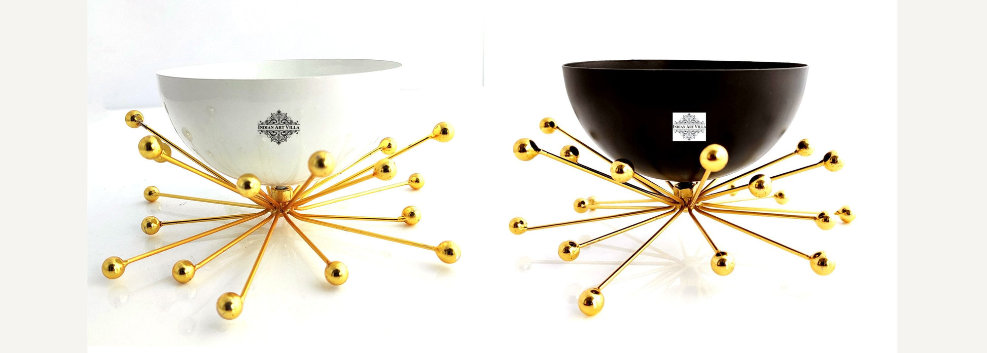 Fancy Dry Fruit Bowl with Brass Stand, Width- 18.41 cm