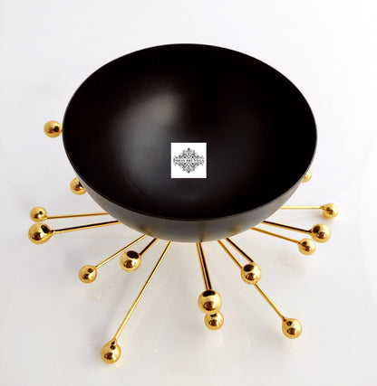Fancy Dry Fruit Bowl with Brass Stand, Width- 18.41 cm