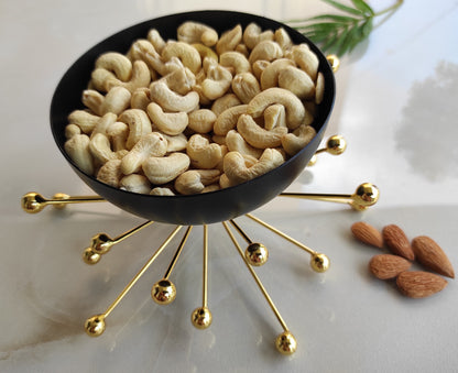 Fancy Dry Fruit Bowl with Brass Stand, Width- 18.41 cm