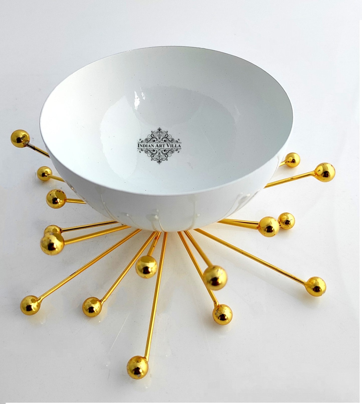 Fancy Dry Fruit Bowl with Brass Stand, Width- 18.41 cm