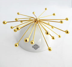 Fancy Dry Fruit Bowl with Brass Stand, Width- 18.41 cm