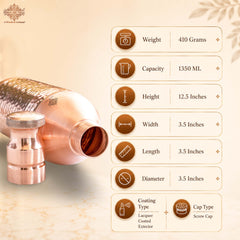 Copper Bottle With Champagne Bottle-Inspired Shape | 1350 ML