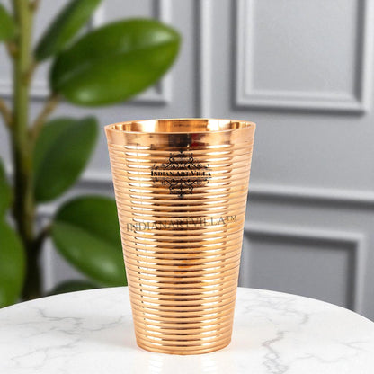 Handcrafted Pure Bronze Lining Design Big Lassi Glass, Drinkware, Serveware, 770ml