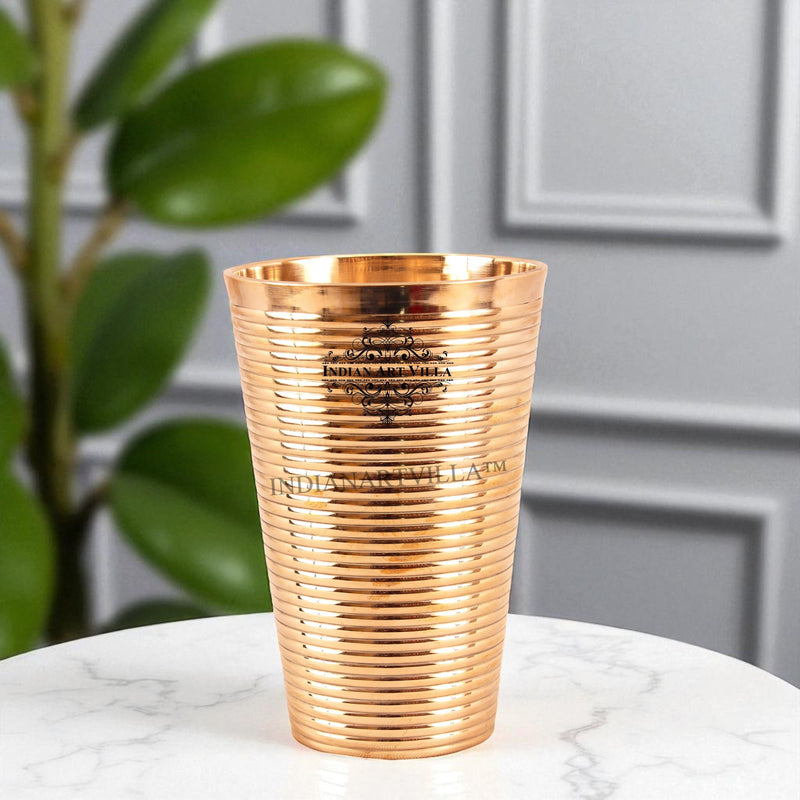 Handcrafted Pure Bronze Lining Design Big Lassi Glass, Drinkware, Serveware, 770ml