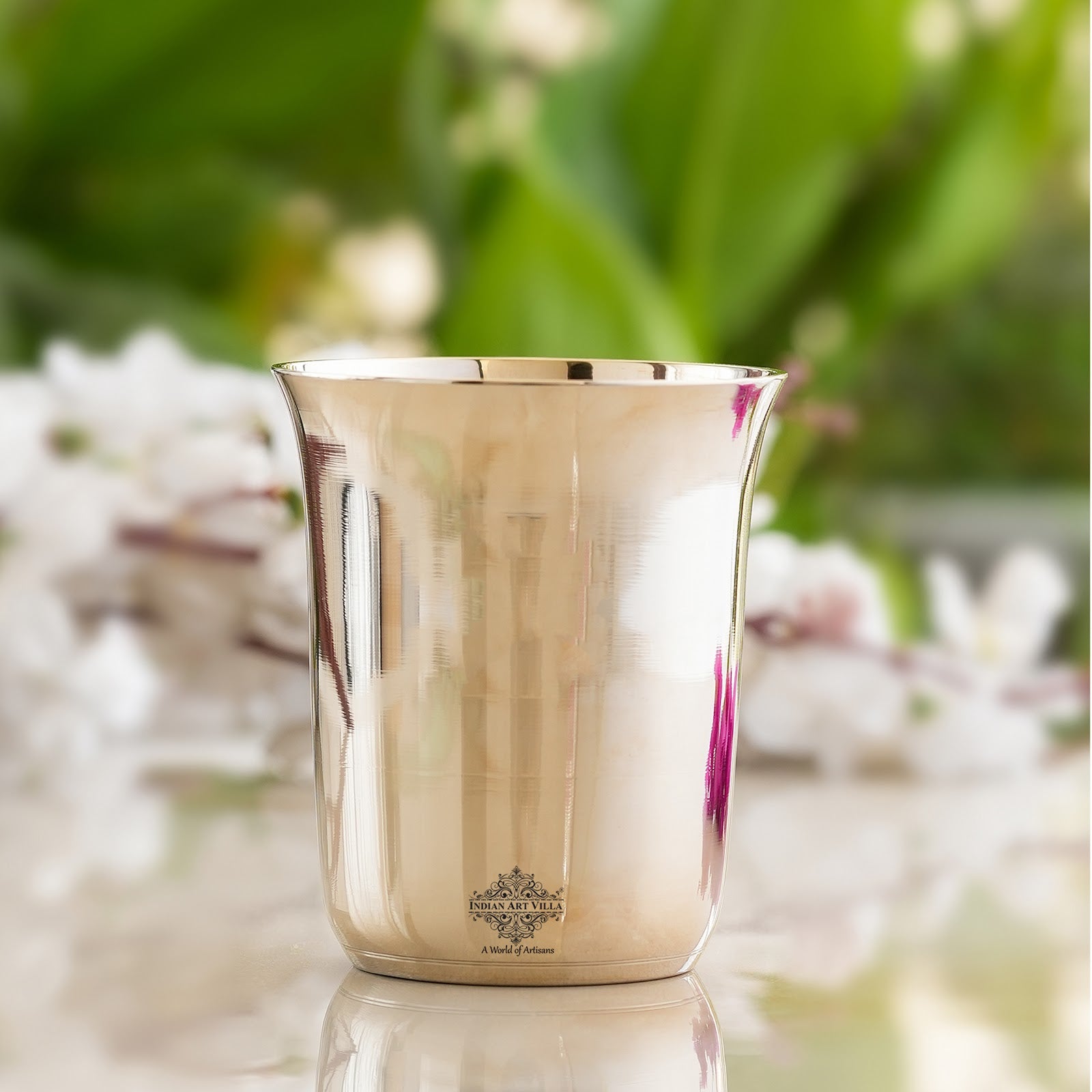 Pure Bronze Mughlai Design Glass Tumbler-240 ML