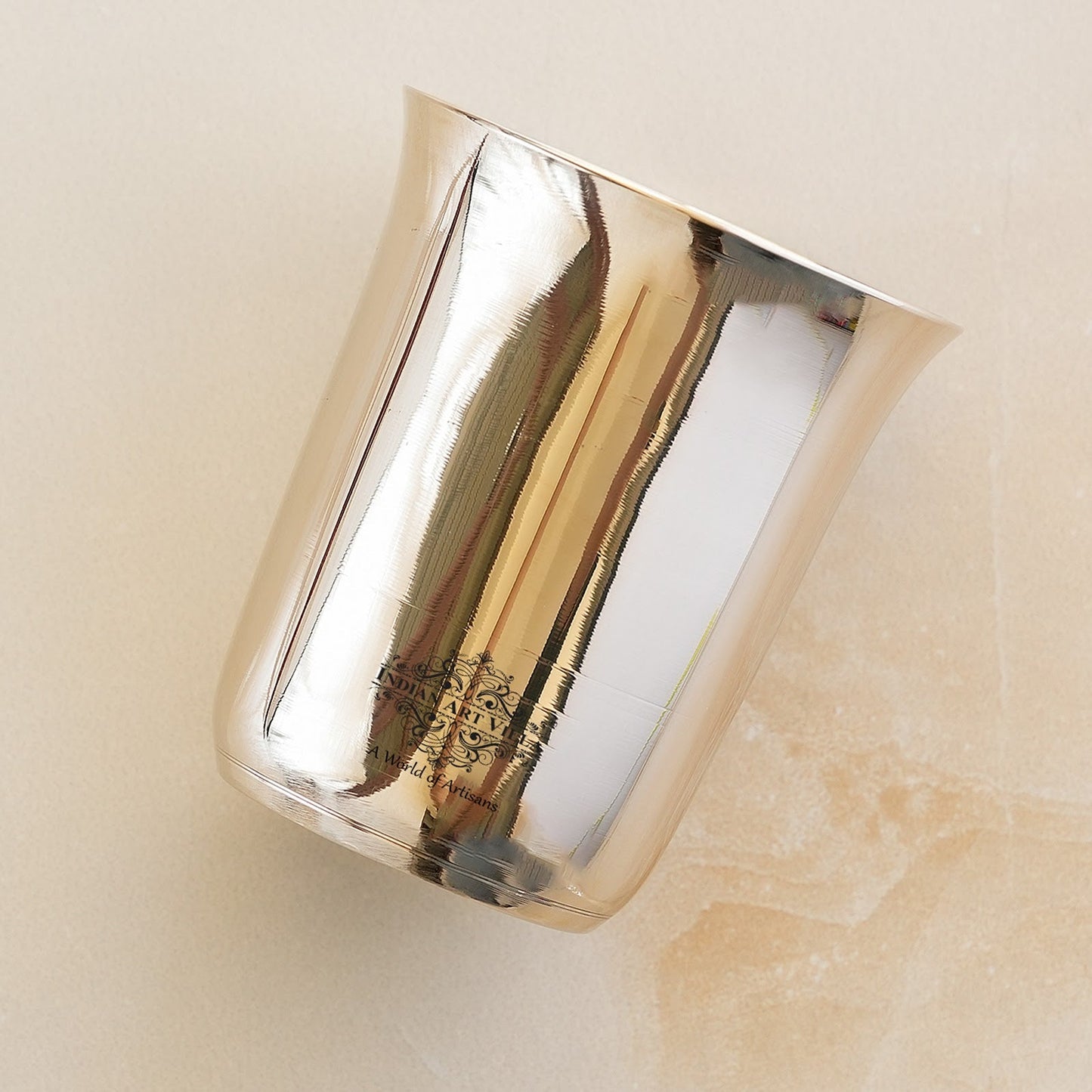 Pure Bronze Mughlai Design Glass Tumbler-240 ML