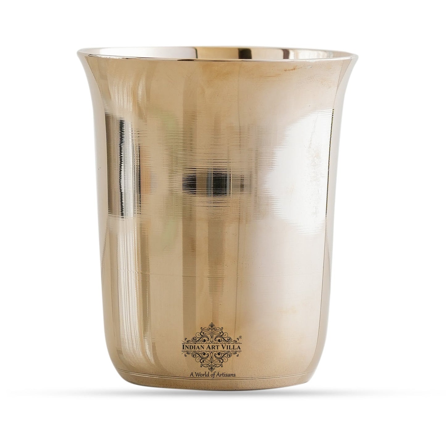 Pure Bronze Mughlai Design Glass Tumbler-240 ML