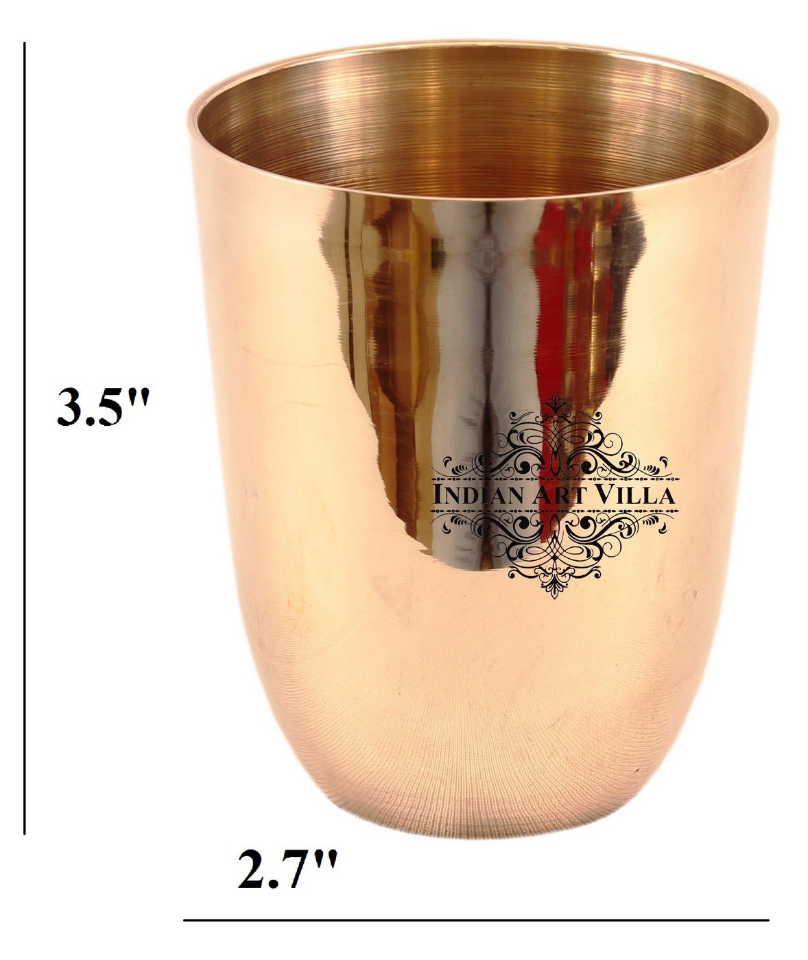 Handmade Pure Bronze Glass Tumbler with Plain Design, Drinkware, Tableware, 275ml