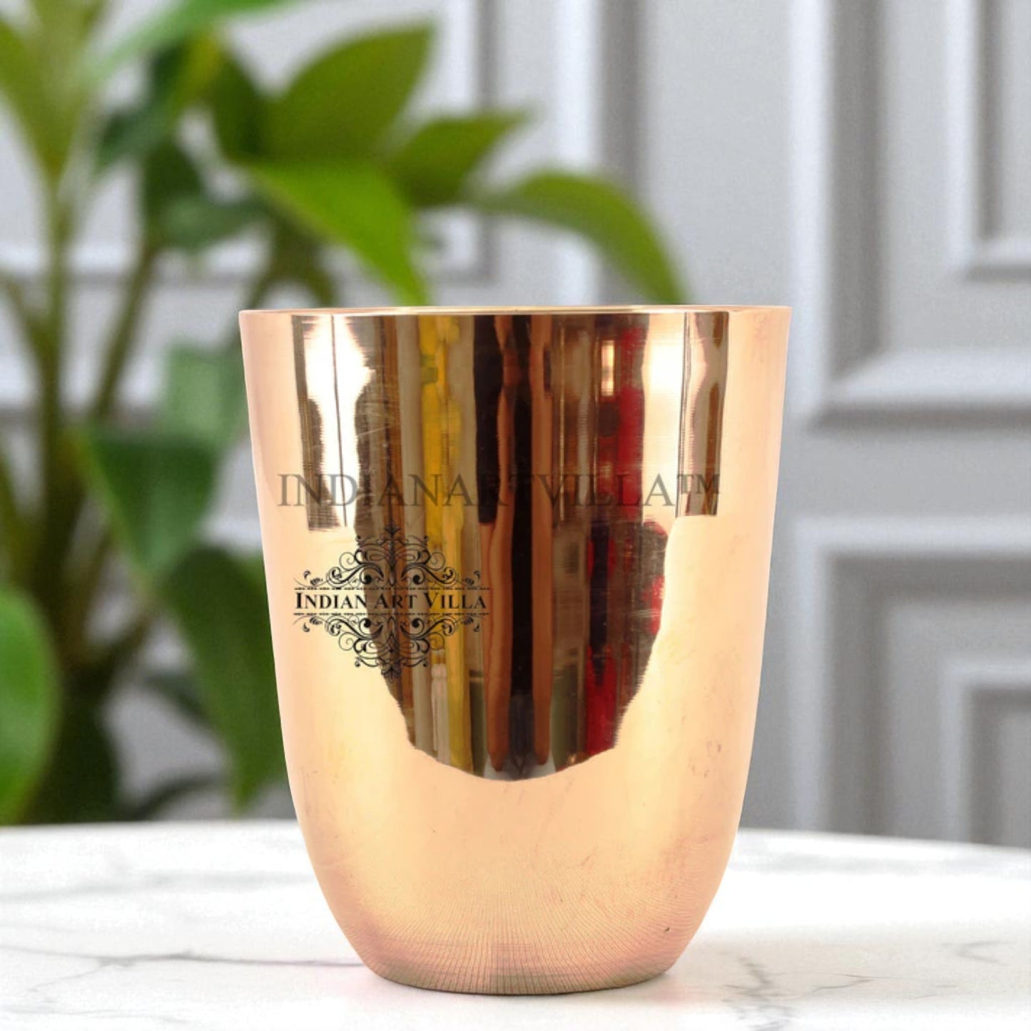 Handmade Pure Bronze Glass Tumbler with Plain Design, Drinkware, Tableware, 275ml
