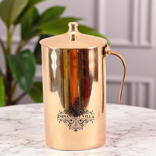 Handcrafted Pure Bronze Plain Design Mughlai Jug Pitcher, Drinkware, Serveware, 1700ml