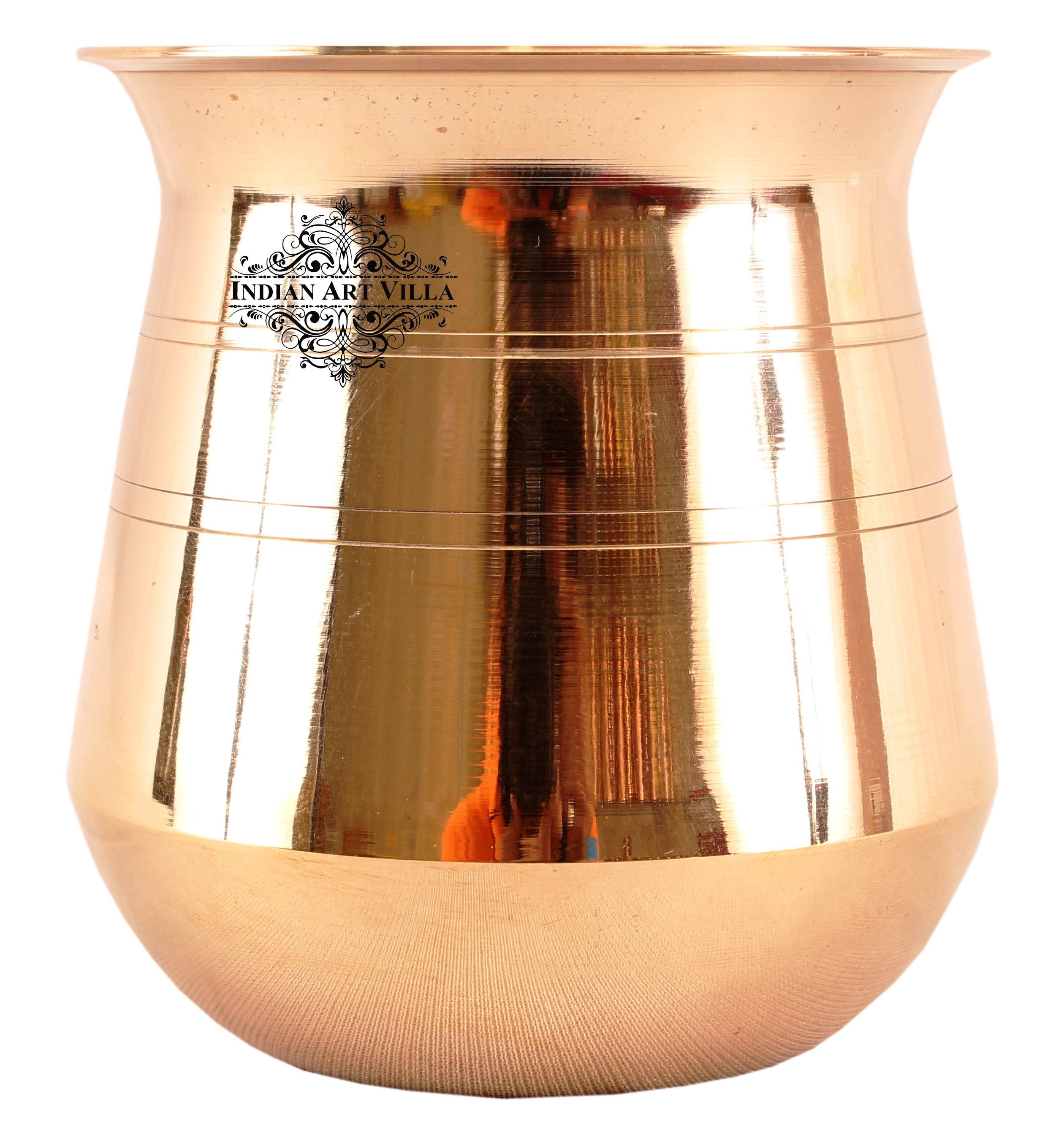 Bronze Kansa Lota Kalash Container, Temple, Poojan Purpose, Gold