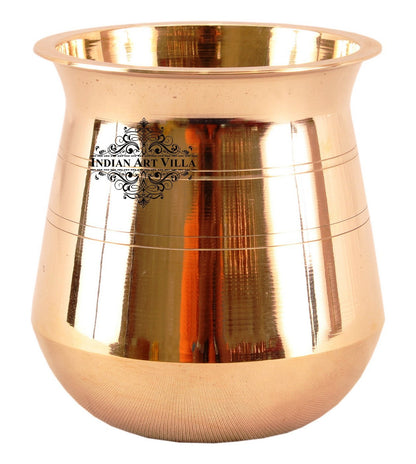 Bronze Kansa Lota Kalash Container, Temple, Poojan Purpose, Gold