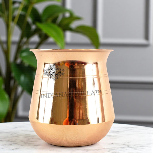 Bronze Kansa Lota Kalash Container, Temple, Poojan Purpose, Gold