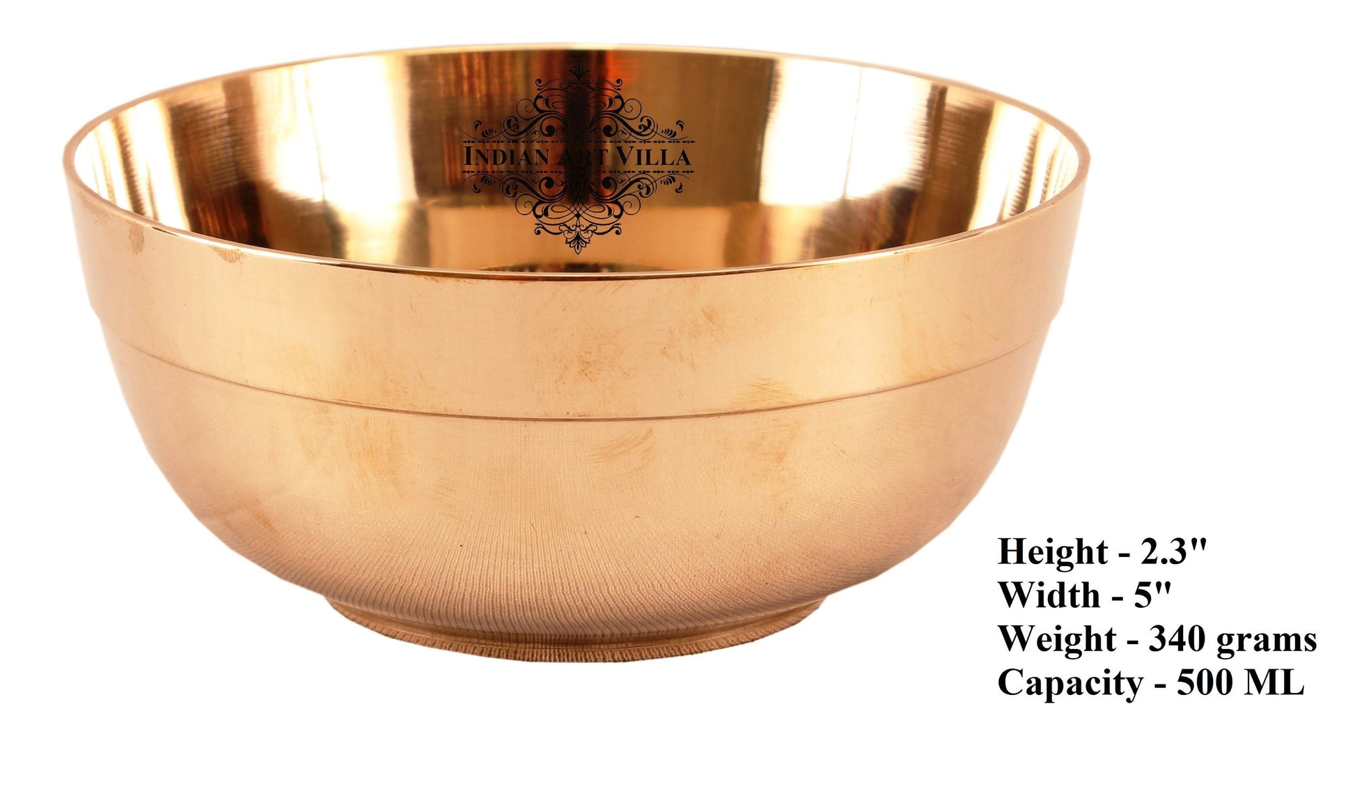 Handmade Pure Bronze Dinner Bowl with 1 Lining Design, Tableware, Dinnerware