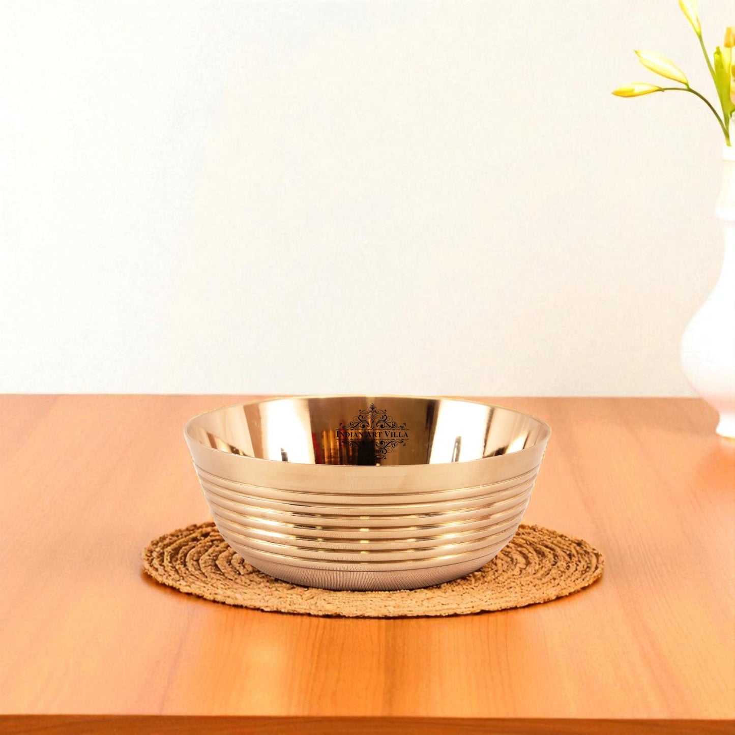 Handcrafted Pure Bronze Bowl with Lining Design Bowl, Tableware, Serveware, Dinnerware, Serveware, 400ml