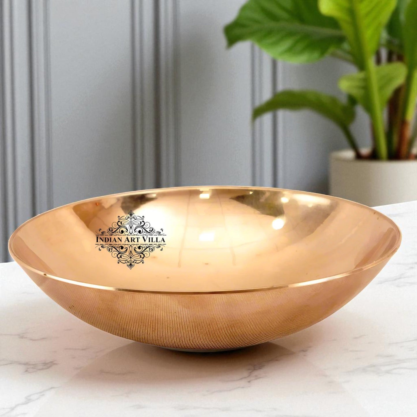 Pure Bronze Handmade Designer Round Shaped Bowl, Tableware, Dinnerware