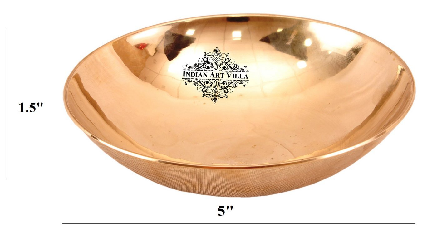 Pure Bronze Handmade Designer Round Shaped Bowl, Tableware, Dinnerware