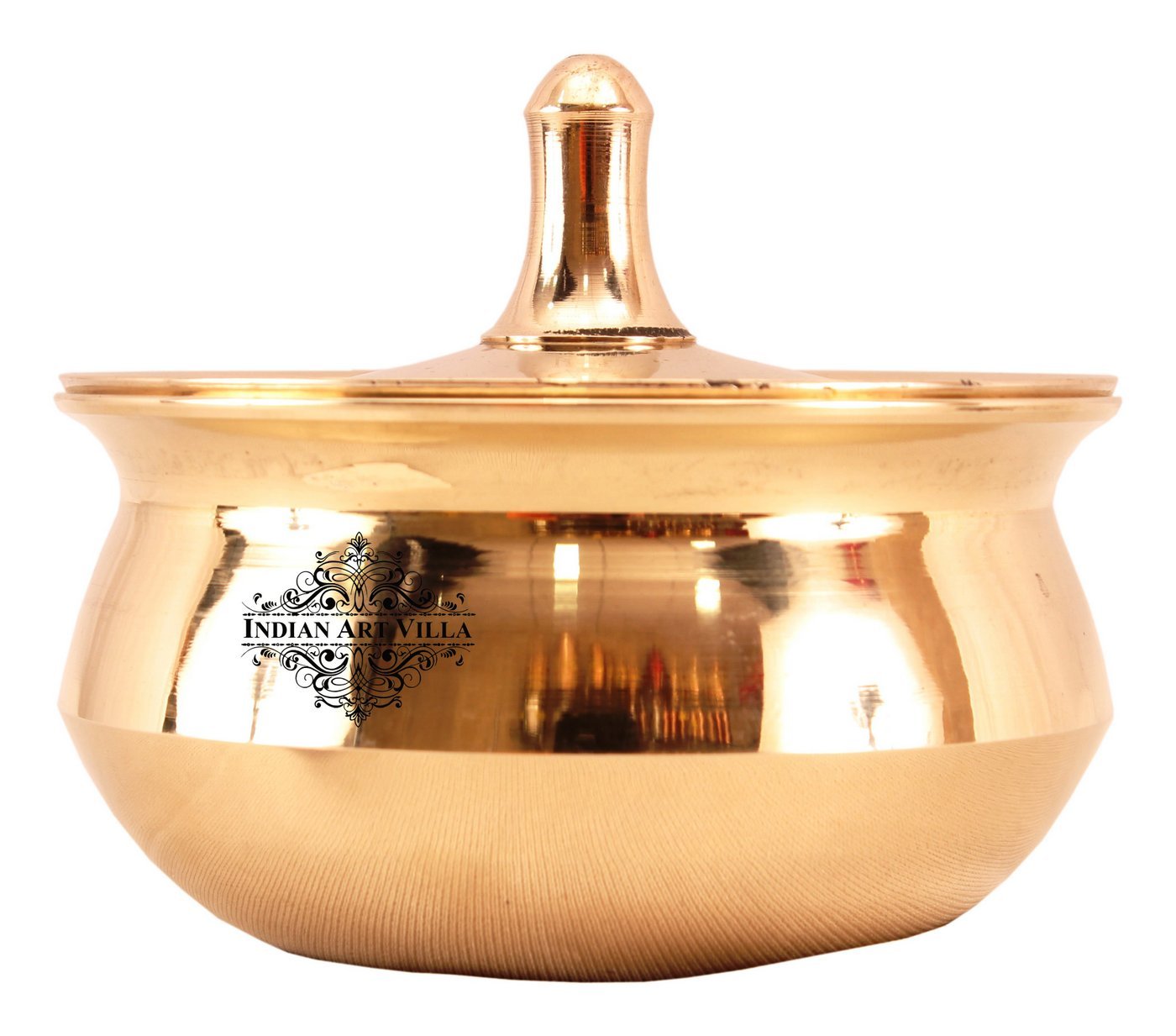 Pure Bronze Handmade Casserole With Lid Handcrafted in Matt Finish, Serveware, Tableware