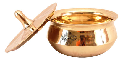 Pure Bronze Handmade Casserole With Lid Handcrafted in Matt Finish, Serveware, Tableware