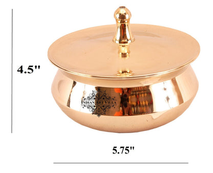 Pure Bronze Handmade Casserole With Lid Handcrafted in Matt Finish, Serveware, Tableware