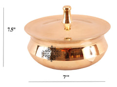 Pure Bronze Handmade Casserole With Lid Handcrafted in Matt Finish, Serveware, Tableware