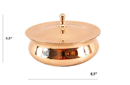 Pure Bronze Handmade Casserole With Lid Handcrafted in Matt Finish, Serveware, Tableware